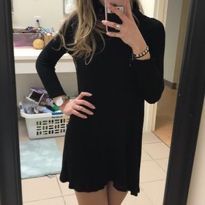 Black turtle neck dress